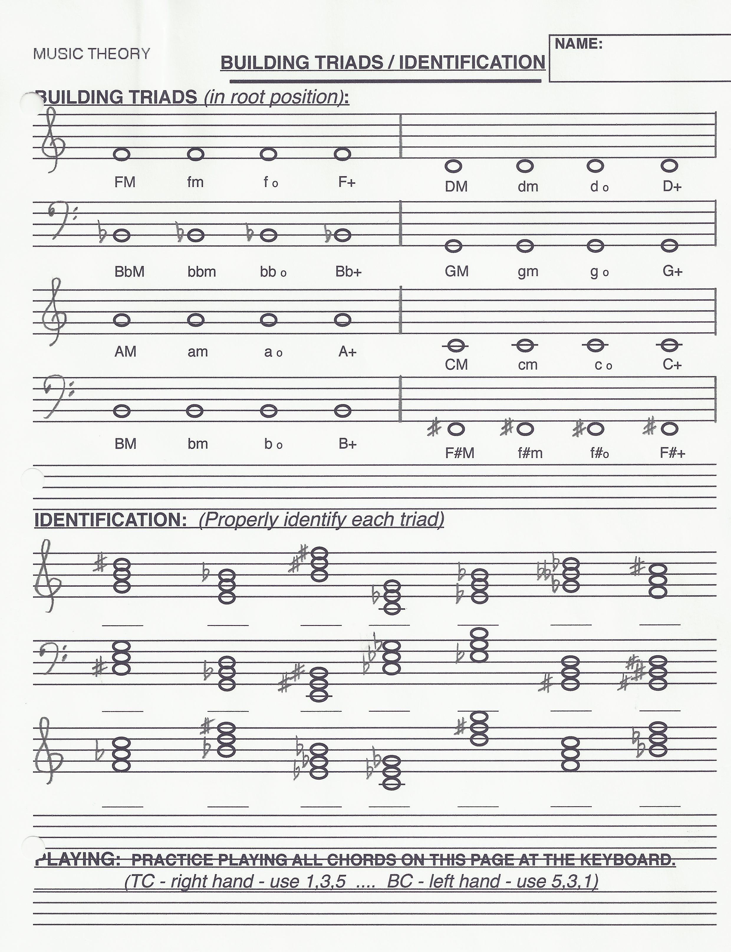 finale worksheets music theory
